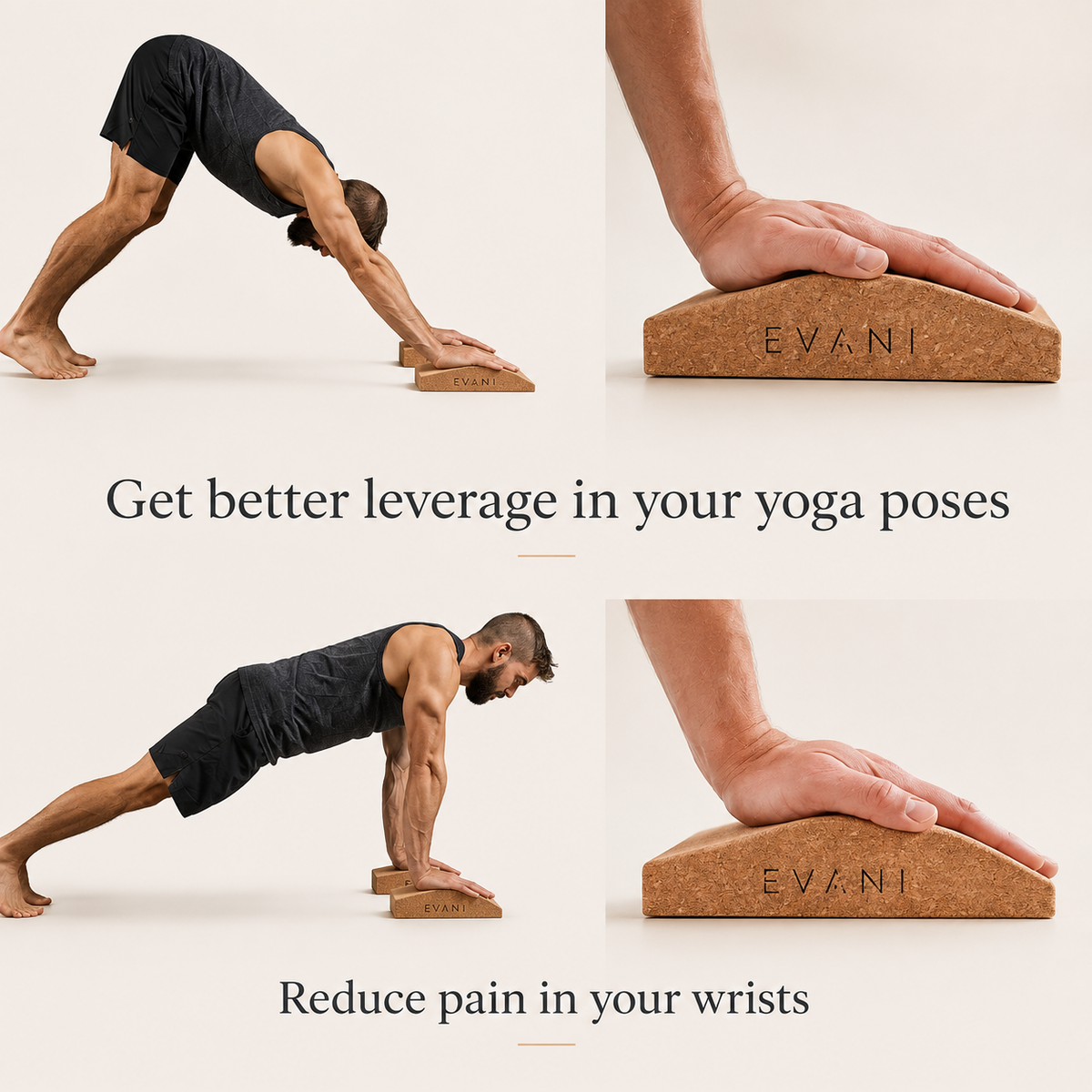 Cork Yoga Wedge Blocks - 2 pc