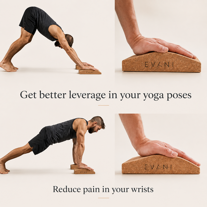 Cork Yoga Wedge Blocks - 2 pc
